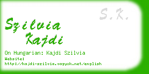 szilvia kajdi business card